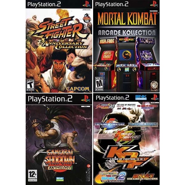 Ps2 Street Fighter Mortal Kombat King of Fighters Samurai 4 dvds Jogos Jogos PS2