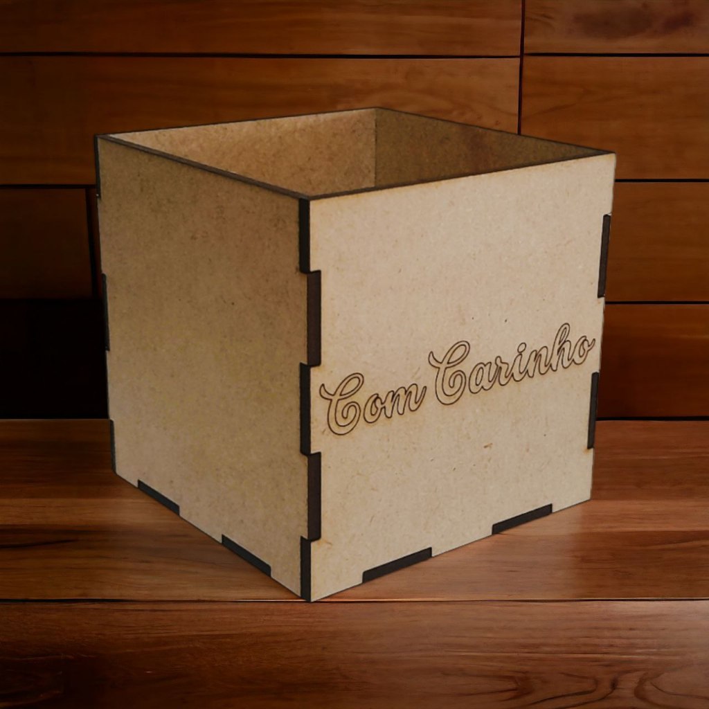 Kit 20 Caixas 10x10x10 Modelo Com carinho gravado - mini caixote Cestinha caixinhas  caixas de feira MDF Dia das Mâes  Presentes  Datas Especiais Lembrancinha