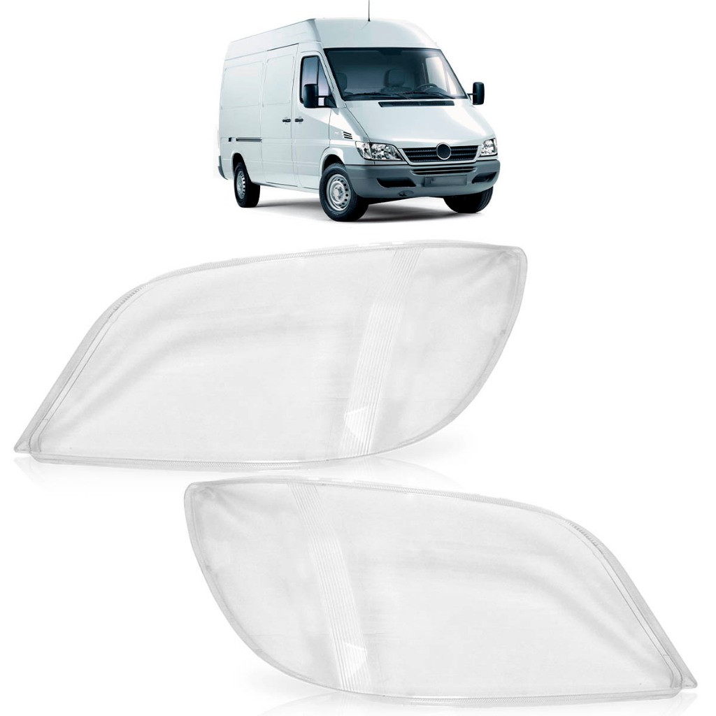 Lente Farol Dianteiro Sprinter 2003 2004 2005 2006 2007 2008 2009 2010 2011 Transparente Lente Lisa Acrilico - Spare Parts and Accessories for Vehicles