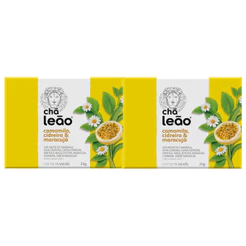 Kit 2cx Chá Leão Premium - Camomila, Cidreira E Maracujá 30 Sachês