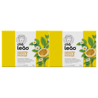 Kit 2cx Chá Leão Premium - Camomila, Cidreira E Maracujá 30 Sachês em Oferta na Shopee