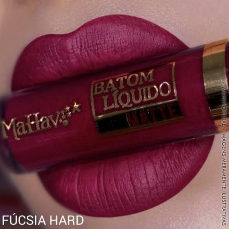 Batom Líquido Mahav Efeito Matte Aveludado Fúcsia Hard