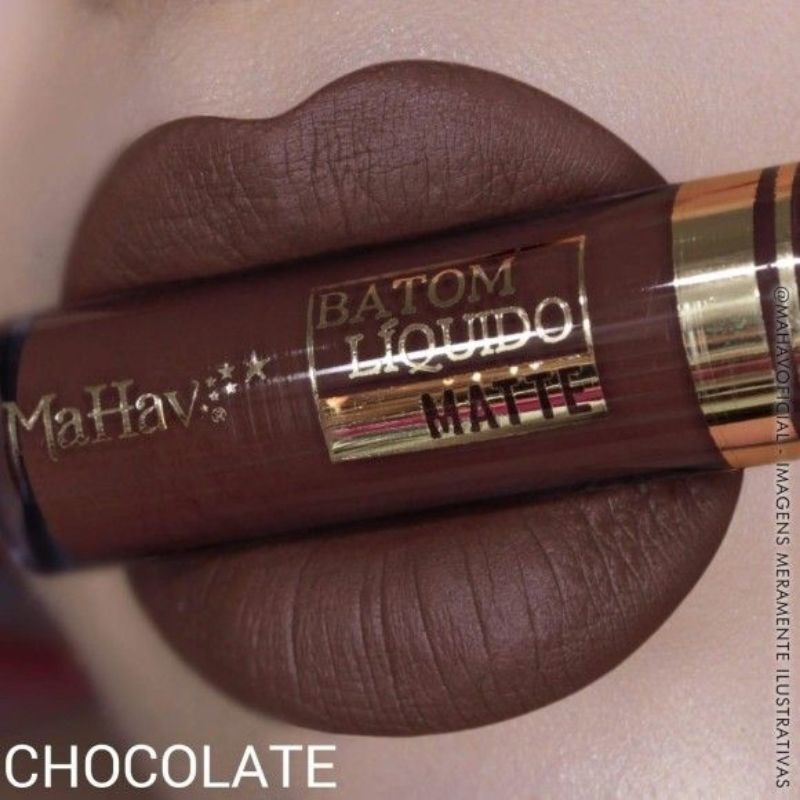 Batom Líquido Mahav Efeito Matte Aveludado Chocolate