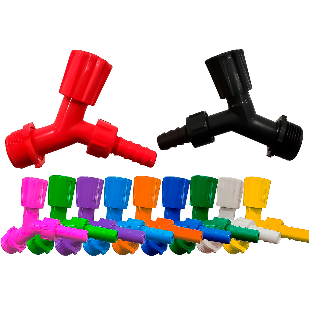 Torneira Plástica Colorida para Jardim Jardinagem C Bico Mangueira 1/2 / 3/4 Várias Cores em Oferta na Shopee