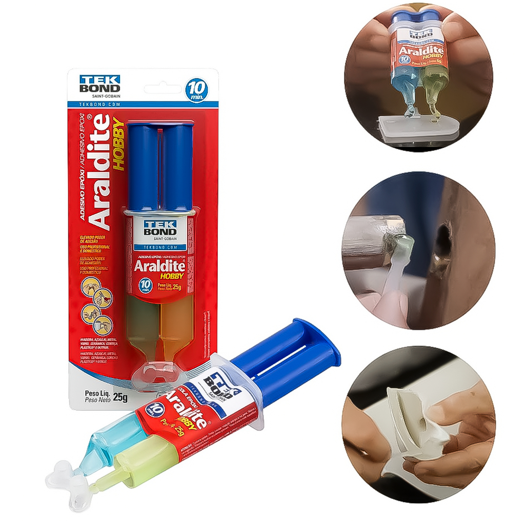 Adesivo Araldite Hobby 25G Para Reparo Colagens De Pequenas Superfícies Tek Bond Tipo Seringa - Home & Living