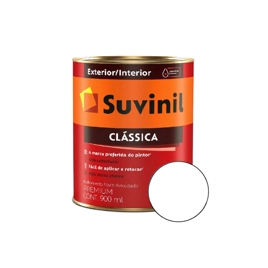 Tinta Látex Fosca 900ml Branco Neve Clássica Suvinil Premium