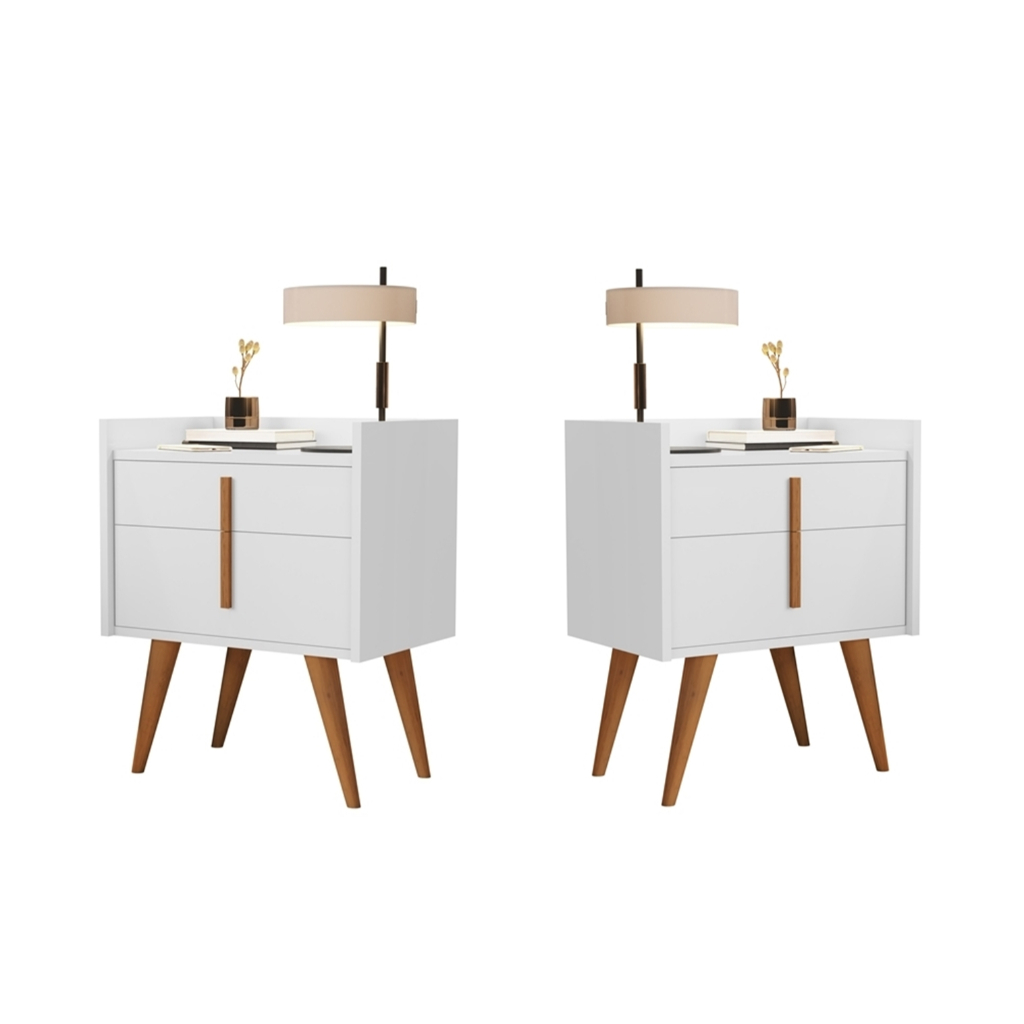 Kit Com Duas Mesas De Cabeceira Retrô 1 Gaveta Decoração Quarto Davi 1188 Criado Mudo em Oferta na Shopee