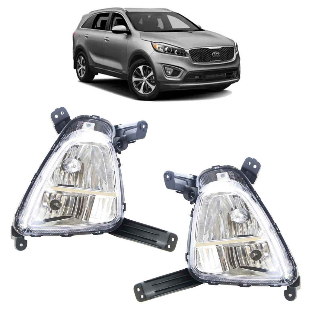 Farol Milha Auxiliar Sorento 2016 2017 2018 Com Suporte Lente Lisa Acrilico