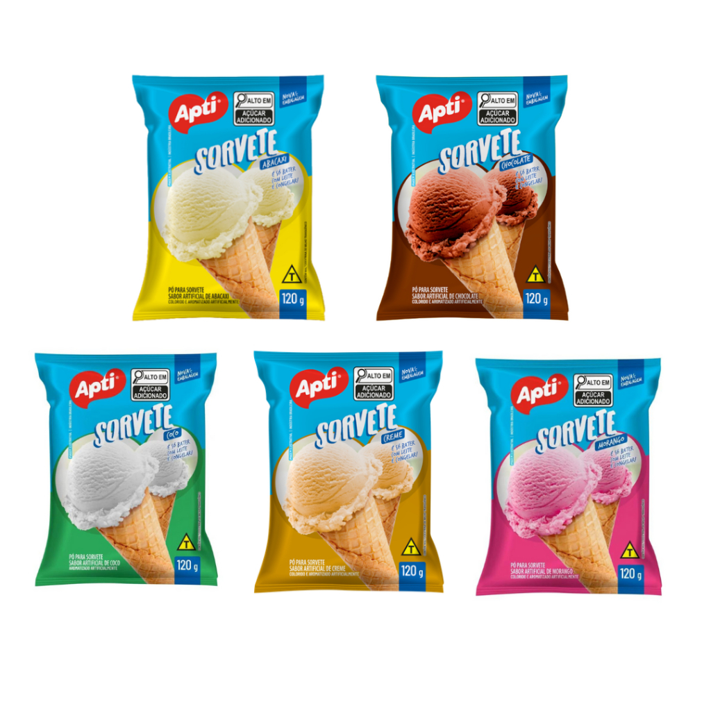 Kit c/25 Pó para Sorvete Apti 120g em Oferta na Shopee