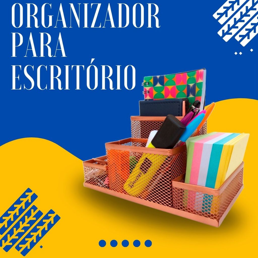 Organizador para Escritório com 4 Partes Rose Gold