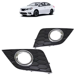 Moldura Grade do Milha Sentra 2017 2018 2019 2020 Preto Aro Cromado Texturizado