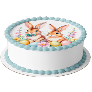 Papel arroz comestível coelhos da  Páscoa redondo 20 cm diâmetro em Oferta na Shopee