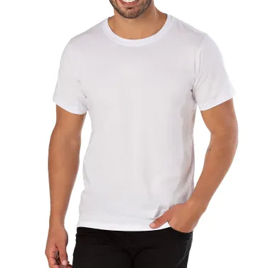 Camiseta Masculina Branca Lisa Básica 100% Poliéster Premium Para Sublimação Personalização