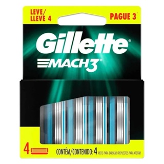 Gillette Mach3 Refil Dê Lâminas Com 4 Com 8 Com 16 Cartuchos em Oferta na Shopee