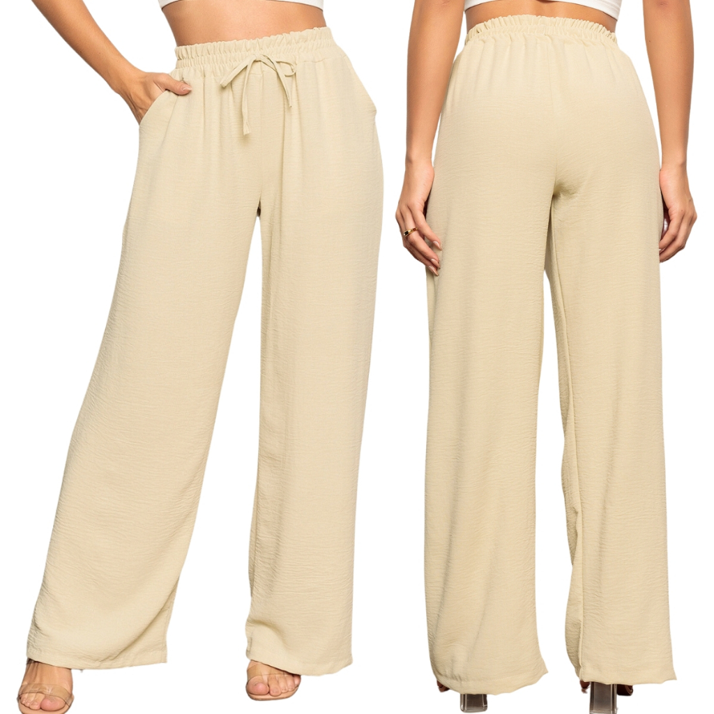 Calça Pantalona Duna Com Bolso