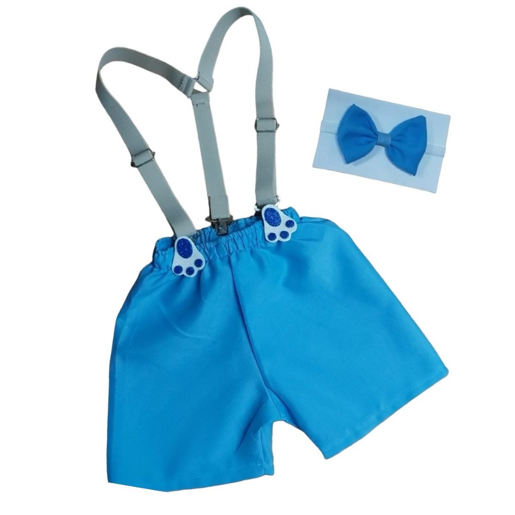 Roupa De Páscoa Coelhinho Menino Festa Fantasia Conjunto C/ Shorts, Suspensório E Gravata Borboleta