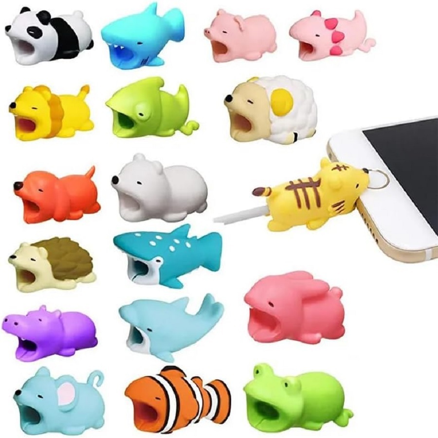 Protetor De Cabo De Carregador 3x1,5Cm  Animais De Bichinhos Divertido Para Fio Usb Prático E Útil
