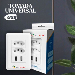 Tomada USB Universal Tomada De Parede Bivolt Multifuncional Com 2 Entrada USB
