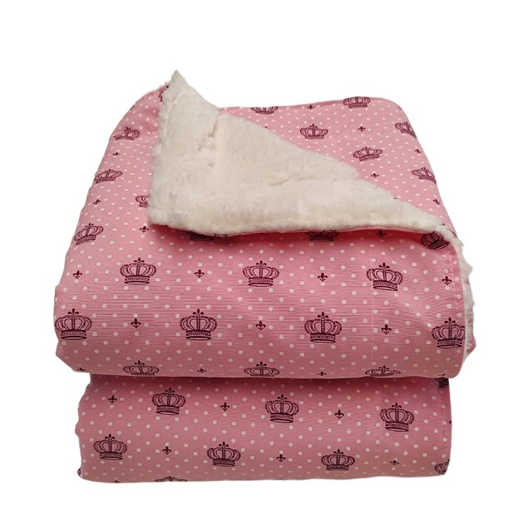 MANTA PARA BEBÊ, DUPLA FACE, MEDIDA 1,50x 1 METRO, TECIDO TRICOLINI COM MANTA SHERPA CARNEIRINHO em Oferta na Shopee