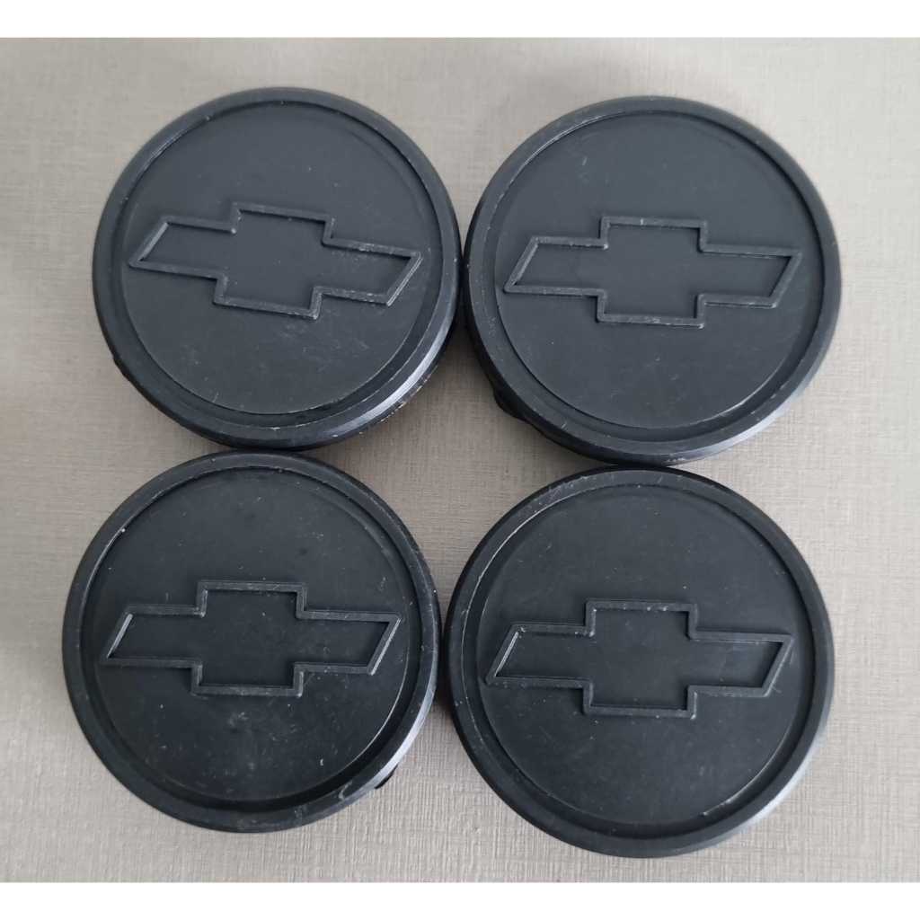 KIT CALOTINHA  PARA CENTRO DE RODA CALOTA GM EXTERNO 55MM LOGO INJETADO CHEVROLET PRETO (110542)
