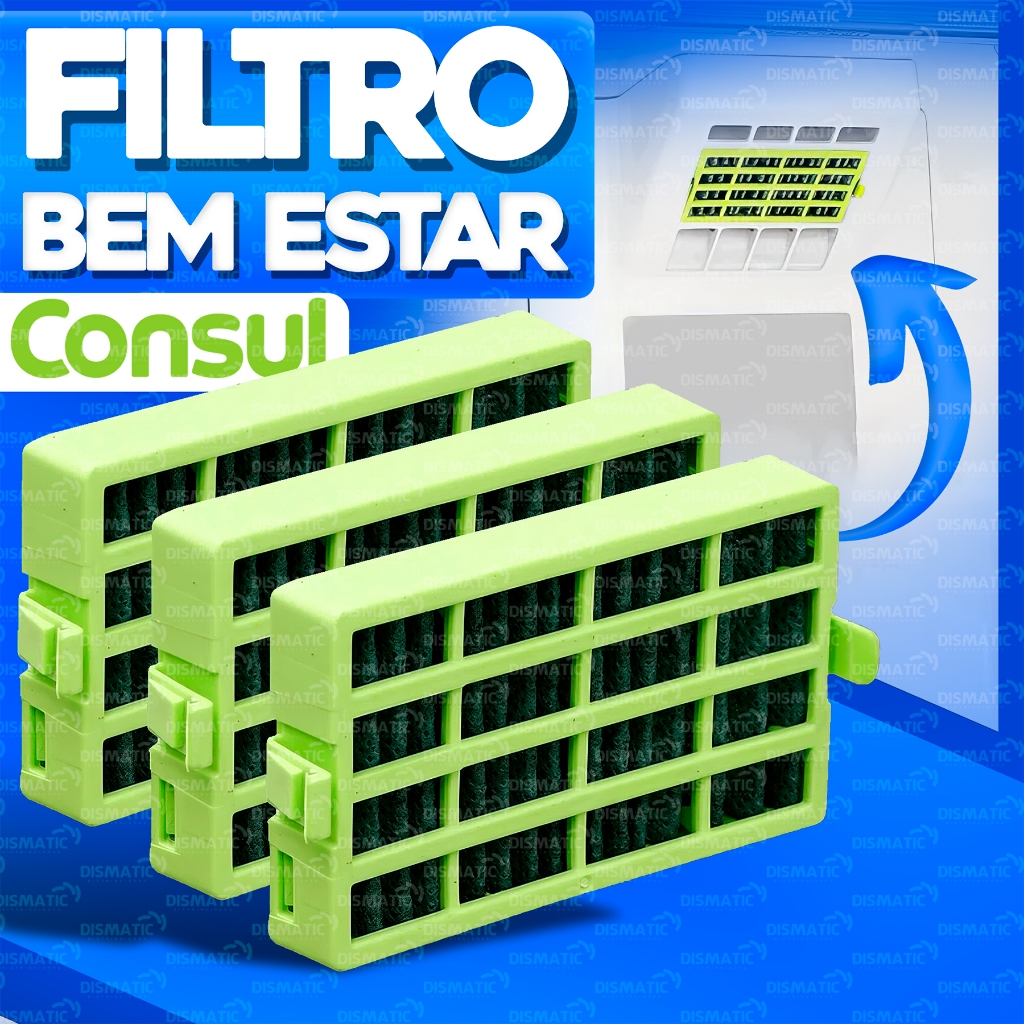 Filtro Geladeira Antibactéria Consul Bem Estar Antiodor W10515645 Refrigerador Longa Duração em Oferta na Shopee
