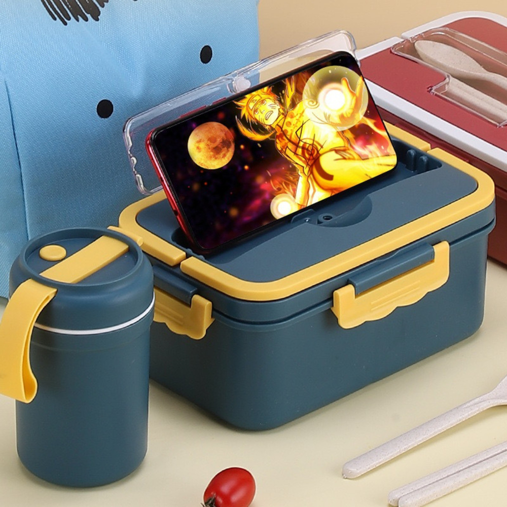 Marmita Lancheira Retangular para Micro-ondas com Copo e Garfo e Colher em Oferta na Shopee