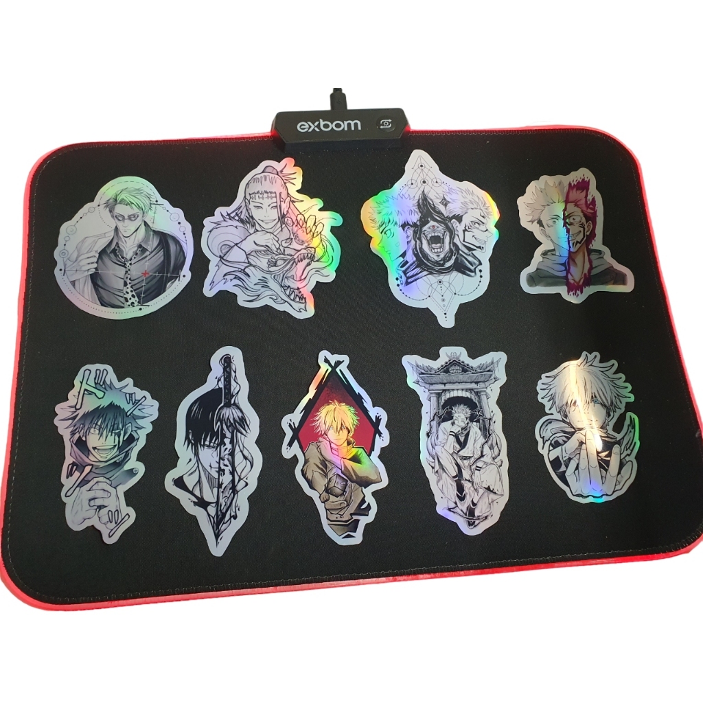 Jujutso Kaizen Adesivo kit com 9 Adesivos Jujutsu Kaisen Adesivo Holográficos Decorativo Resistente a água Sukuna