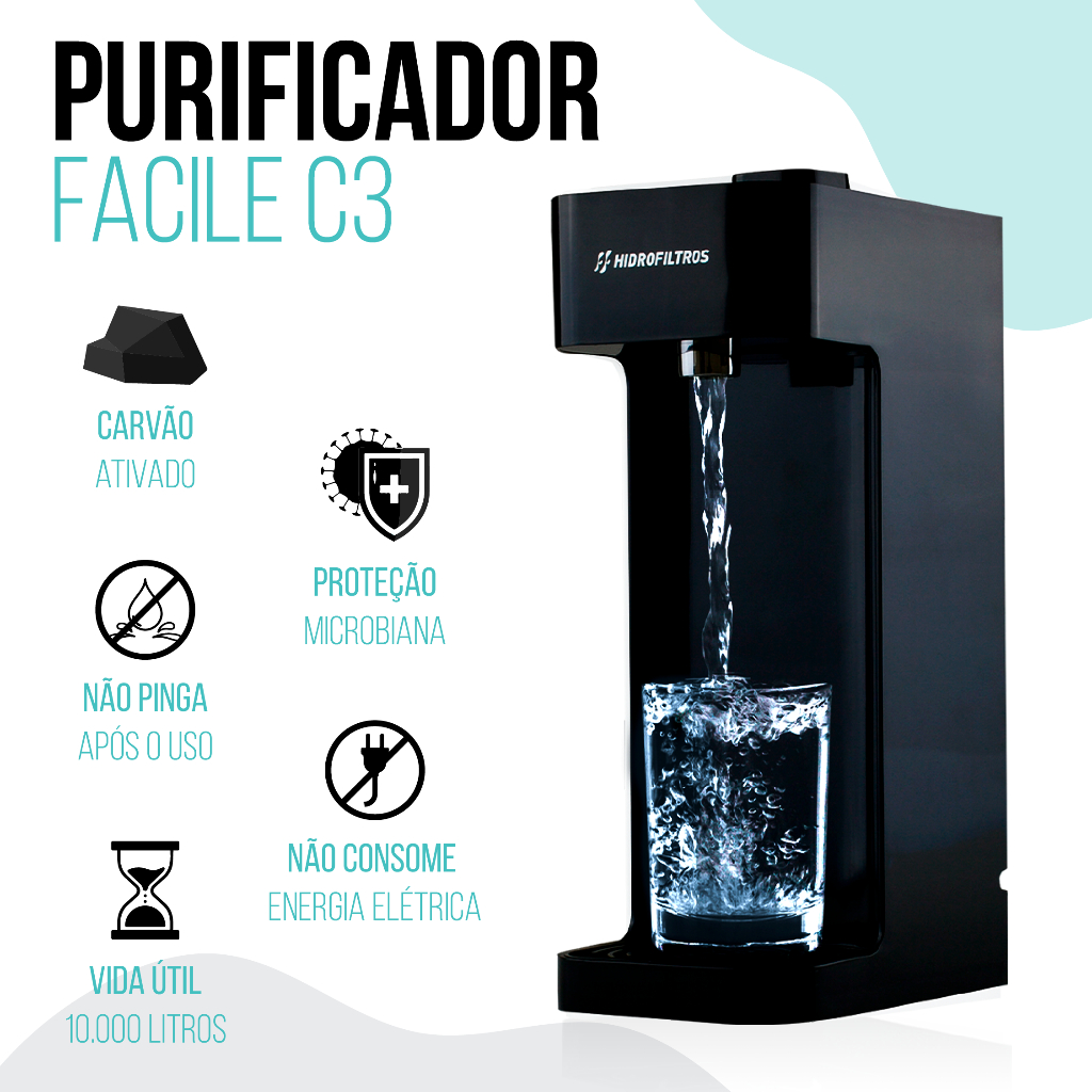 Purificador De Água Não Gela Facile Hidrofiltros Refil C3 Original | Selo Inmetro | Alta Vazão — imagem 2 de 2