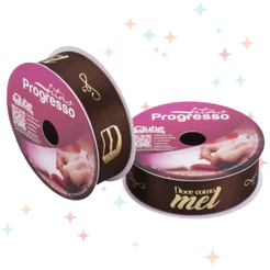 Fita de Cetim 22mm x 10m - Cor 818 - Pão de Mel ''Doce como Mel'' - 1 unidade - Fitas Progresso - Rizzo Distribuidora