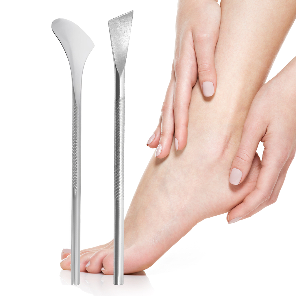 Kit Espátula Raspador Profissional 222 484 Calos Plantar Calcanhar Inox Precisão Pedicure Podologia