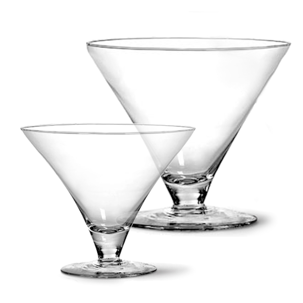 Conjunto Vaso Taça Versalhes Sobremesa E Decoração De Mesa Sala Vidro Transparente Grande E Media Lisa Festas Casamentos Buffet