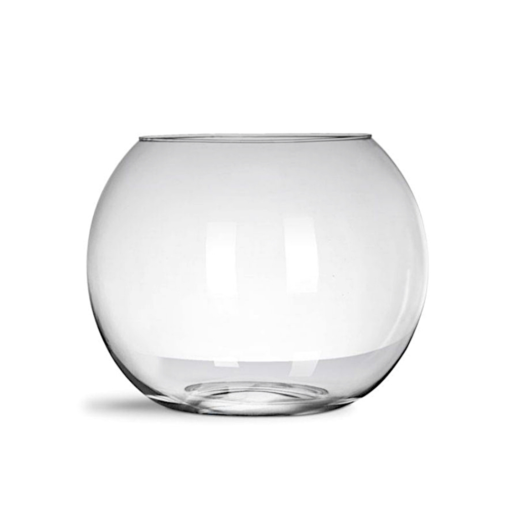 Vaso Aquário Ø6x8cm Vidro Para Decoração Porta Vela Réchaud Redondo Mini