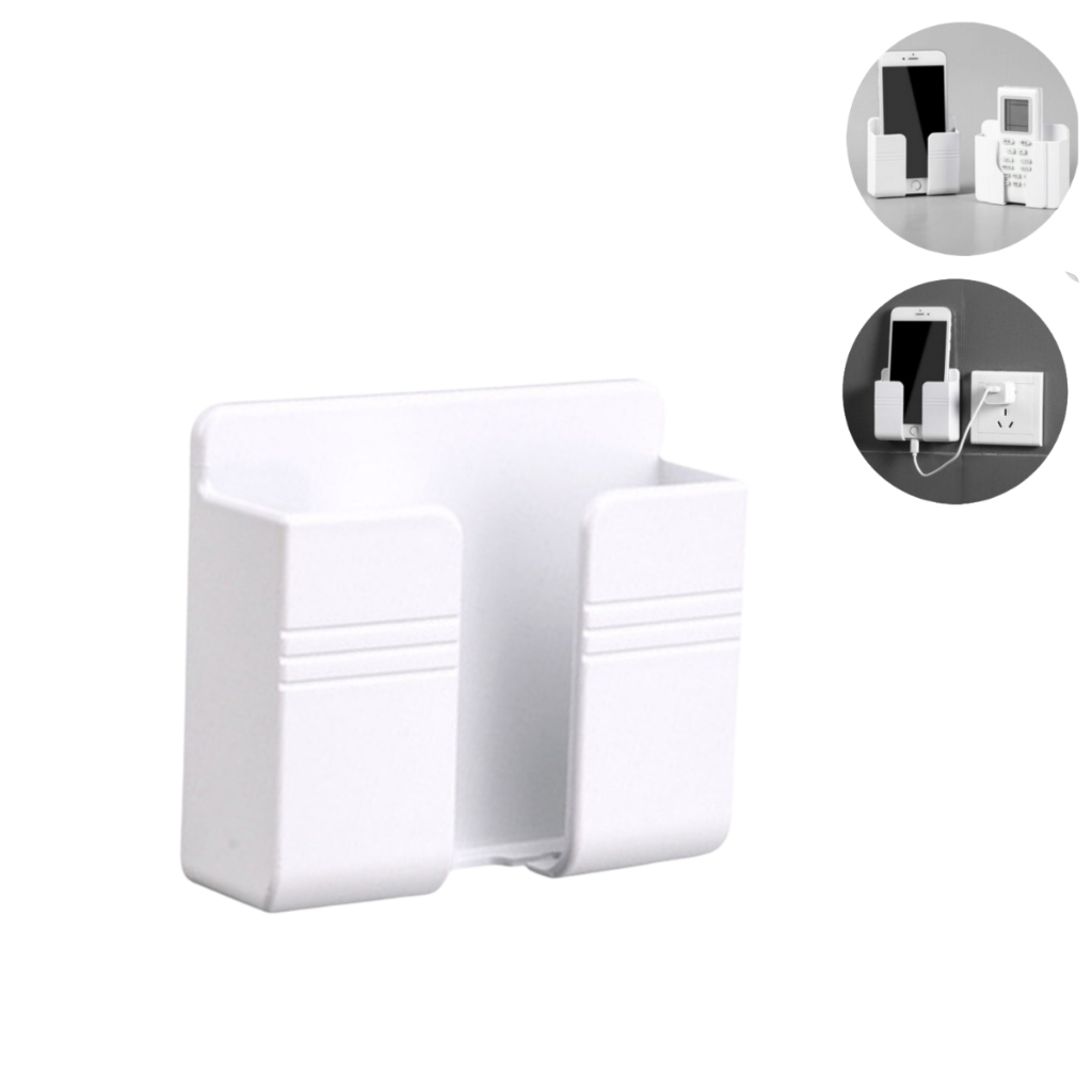 Suporte Multiuso De Parede Para Celular Controle Plástico Branco