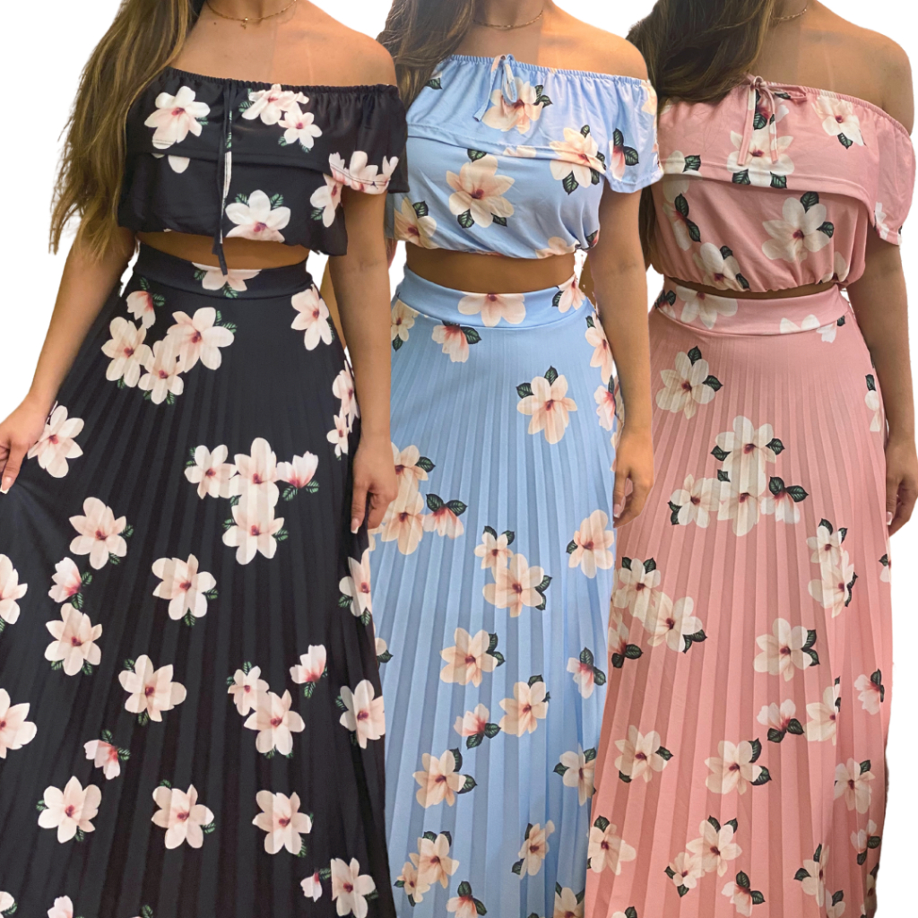 Conjunto Feminino Saia Longa E Cropped Batismo Noivado Casamento Civil Festa