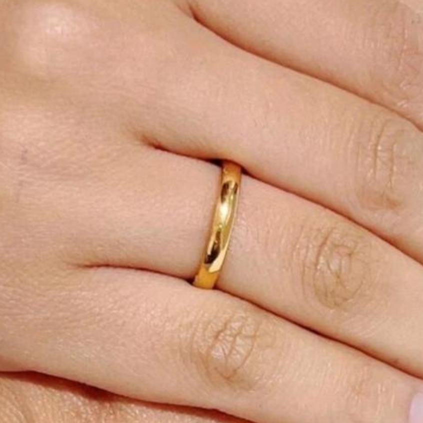Aliança 1 Anel 3mm Compromisso Namoro-prata e dourado em Oferta na Shopee