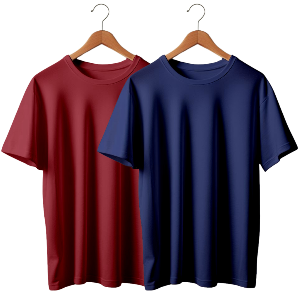 Kit 2 Camiseta Básica Masculina 100% Algodão Fio 30.1 Camisa Lisa Promoção Confortável
