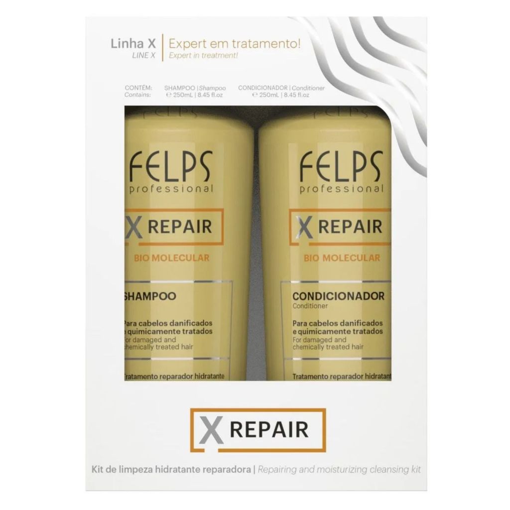 Kit Duo Home Care XRepair Felps 2x250ml - Reconstrução Capilar e Proteção Térmica em Oferta na Shopee