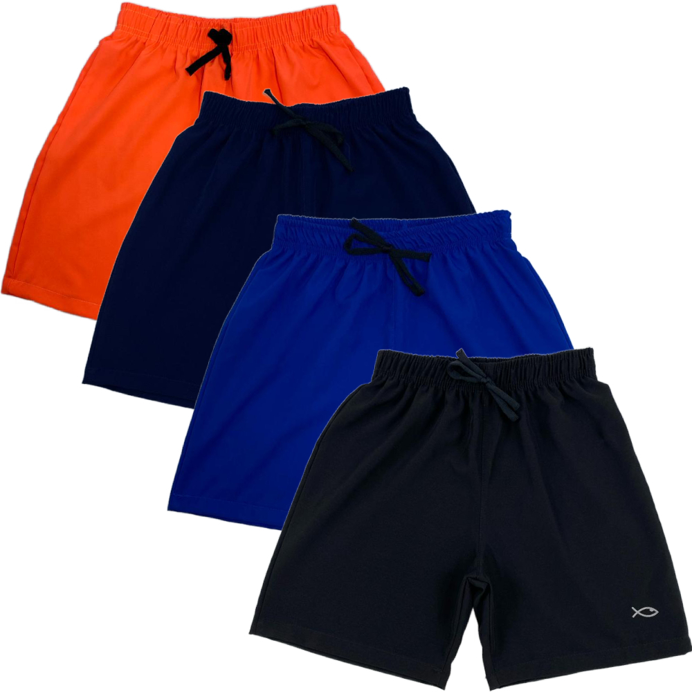 Shorts Masculino de Criança menino tactel com Elastano Leve e confortável  Estica infantil e juvenil