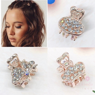 2 Mini piranha de cabelo feminino presilha fofo dourado com strass acessórios moda