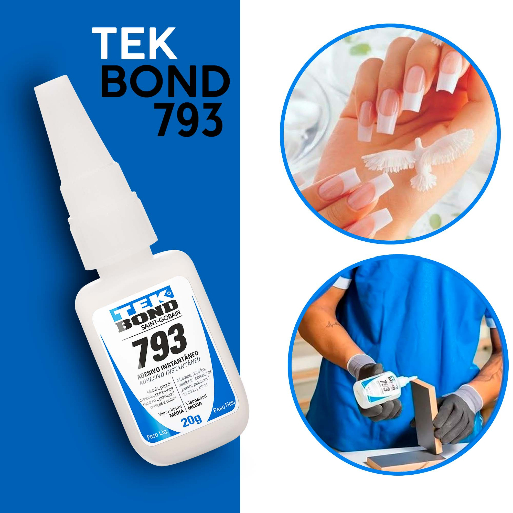 CCola Instantânea Tek Bond Ante entupimento Super Cola Tudo 793
