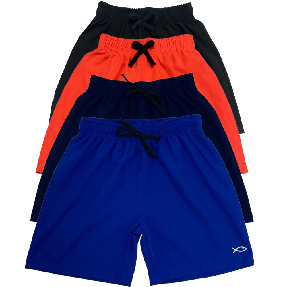 kit 3 Bermuda Tactel com Elastano que Estica Masculina Infantil Juvenil Estilosa do 04 ao 16