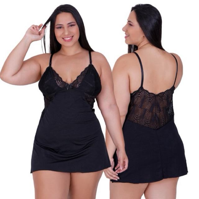 Camisola Plus Size Renda Luxo Premium Plus Size Sem Bojo Alcinha Lingerie Pijama Feminino Rendando em Oferta na Shopee