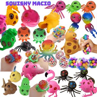 Kit 12 Squishy brinquedos de apertar anti stress Dinossauro/Sereia/Homem aranha/Bola uva/Ursinho/Sapinho/Caranguejo/Tubarão Barato