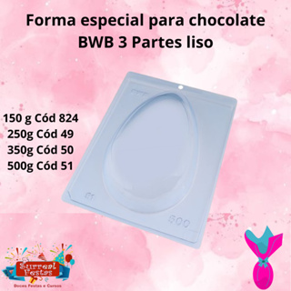 Forma BWB Com Silicone 3 partes Para Chocolate - Ovo Liso Páscoa em Oferta na Shopee