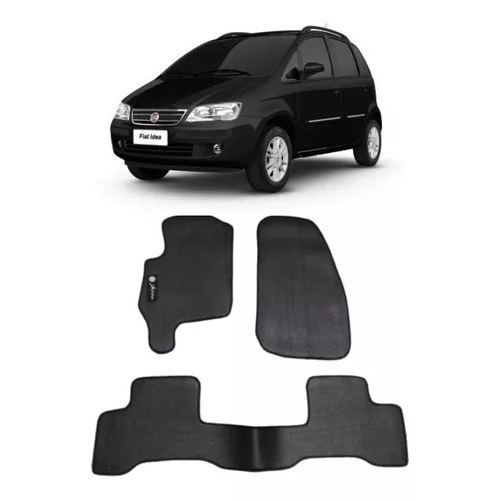 Jogo Tapete Borracha Com Bordado Fiat Idea 2005 - 2014 em Oferta na Shopee