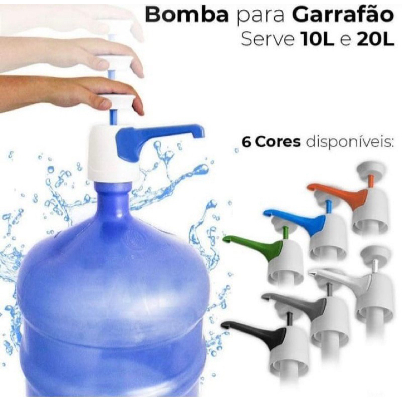Bomba Manual P/ Garrafão de Água Mineral Galão 10L 20L Bombona em Oferta na Shopee