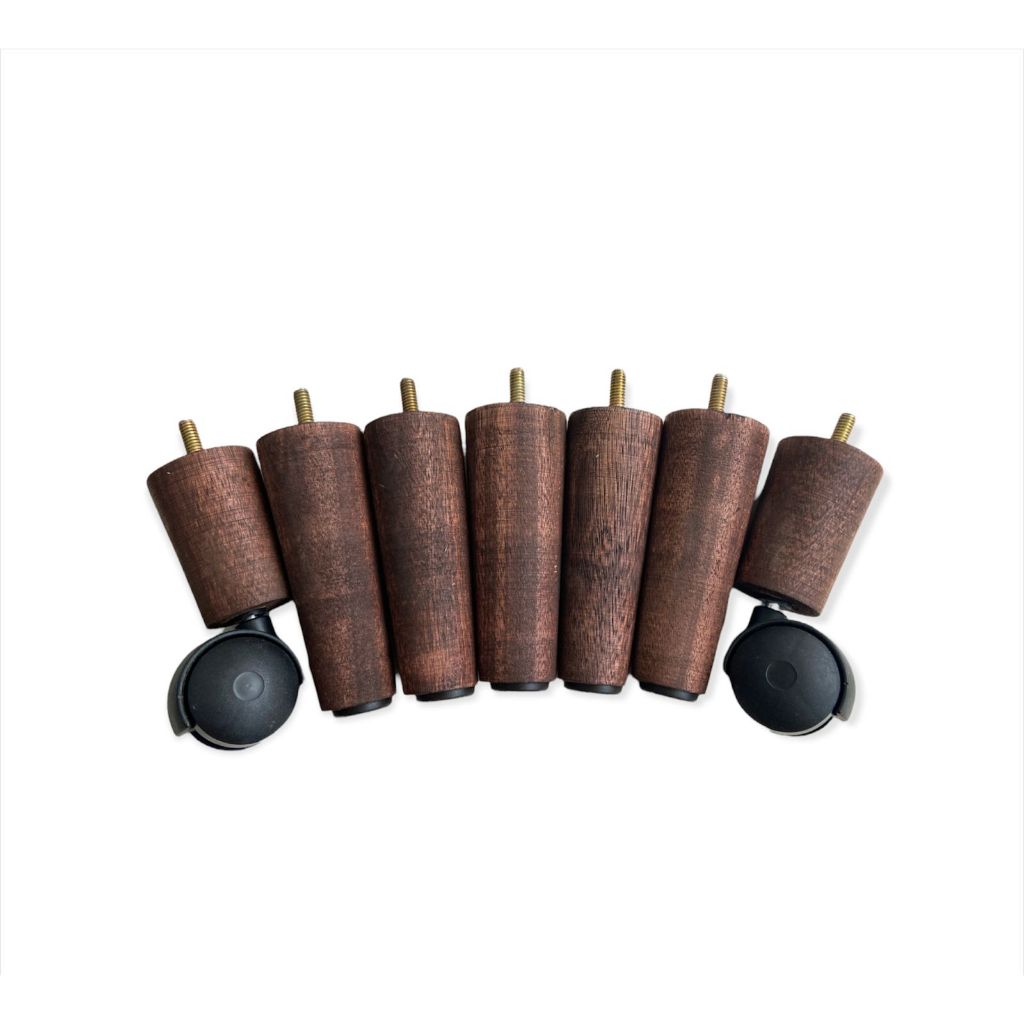 Kit de Pé Para Cama Box c/07 Unidades ( Kit 5 x 2 Com Rodízio ) + Bucha