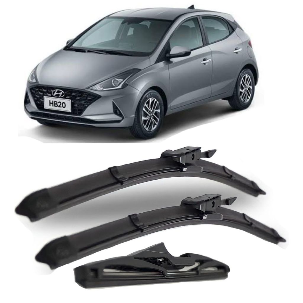 Kit Limpador De Parabrisa Silicone Chuva Hb20 2013 a 2024