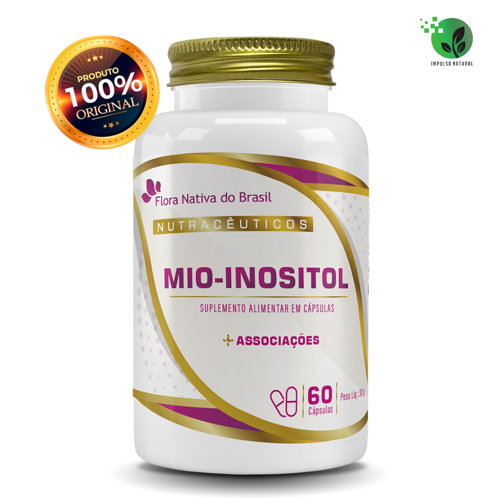 Suplementos Mio Inositol Original 60 Cápsulas - Vitamina D Zinco Inositol Vitamina B6 Cromo Vitamina K e Vitamina B1 - Flora Nativa do Brasil