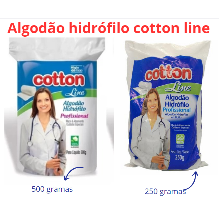 Algodão Hidrófilo Disponivel Rolo de 500g e 250g - Rolo Profissional Cotton Line